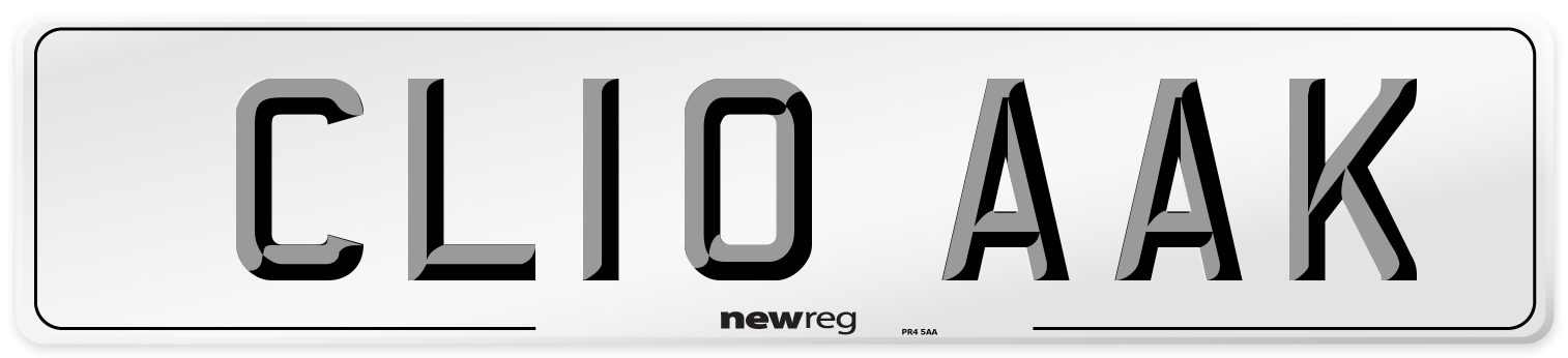 CL10 AAK Number Plate from New Reg